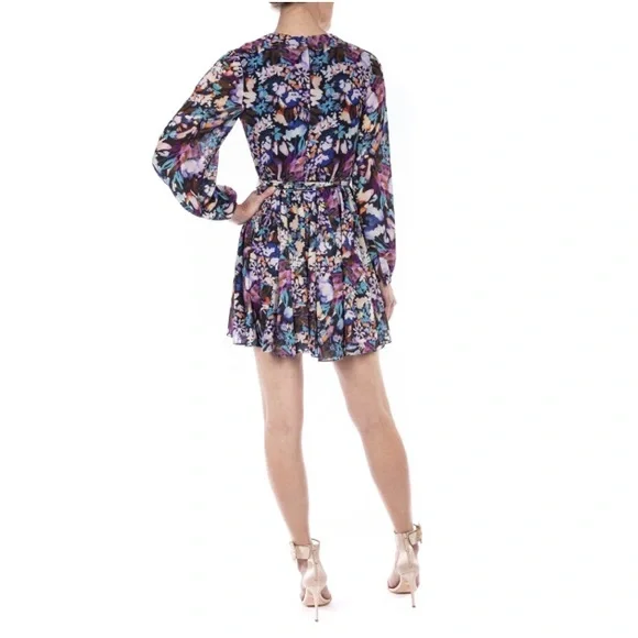 BELLE BADGLEY MISCHKA Alison V-Neck Printed Garden Floral Dress - Picture 2 of 14